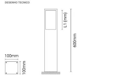 Luminária Saliente de Piso para Exterior Tromilux 2043.110.1F4 Branco
