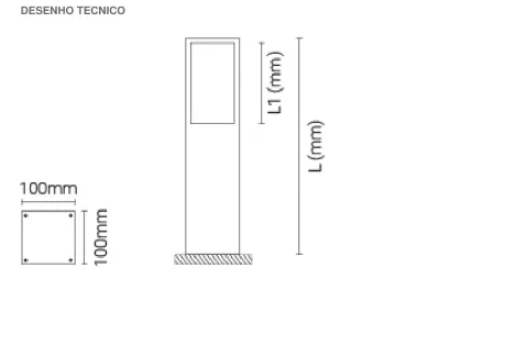 Luminária Saliente de Piso para Exterior Tromilux 2042.110.2F4 Cinza