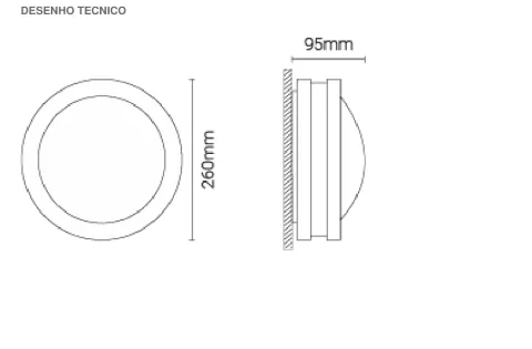 Luminária Saliente de Teto para Exterior Tromilux 2071.115.1O4 Branco