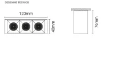 Luminária Saliente em Alumínio para Teto Tromilux 1524.302.1X4 Branco