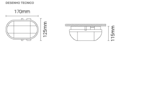 Luminária Saliente para Exterior com Corpo em Polipropileno Tromilux 2083.105.1T4 Branco