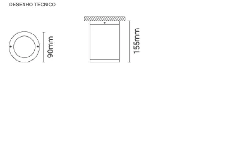 Luminária Saliente para Exterior em Alumínio Tromilux 2561.109.1P4 Branco