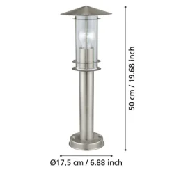 Luz de Caminho em Aço Inoxidável com Cilindro de Vidro LISIO EGLO 30187