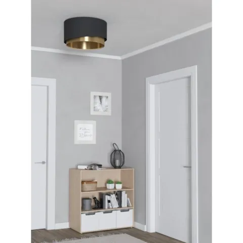 MANDERLINE Candeeiro de Teto EGLO - Design Assimétrico em Preto e Latão 39924