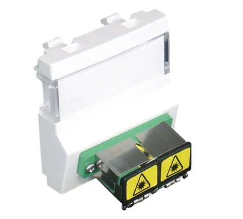 Módulo com acoplador de fribra óptica, SC,APC, duplex-branco-dois-módulos-45448 Série Quadro 45 efapel
