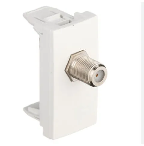 Módulo com conector coaxial ficha F-TV-1-módulo-45979 Branco Série Quadro 45 efapel