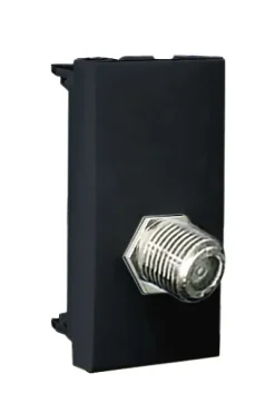 Módulo com conector coaxial ficha F-TV-1-módulo-45979 Preto Mate Série Quadro 45 efapel
