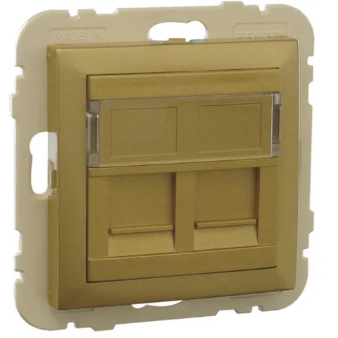 Módulo com conector RJ 45 - duplo 90442 TDU Série Logus 90 efapel- Cor dourado