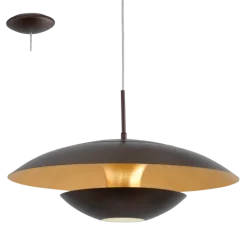 NUVANO Candeeiro de Teto Suspenso em Metal Preto e Dourado Elegante 95755