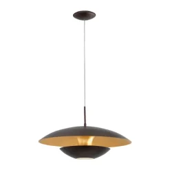 NUVANO Candeeiro de Teto Suspenso em Metal Preto e Dourado Elegante 95755