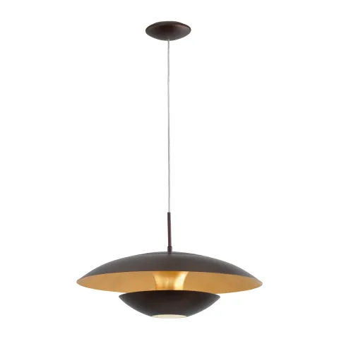 NUVANO Candeeiro de Teto Suspenso em Metal Preto e Dourado Elegante 95755
