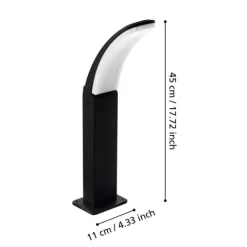 Pilar de Exterior LED Preto com Luz Branca Quente FIUMICINO EGLO 98151