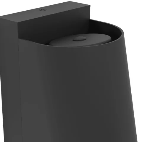 Pilar LED Exterior com Abajur Semicircular Preto STAGNONE EGLO 900692