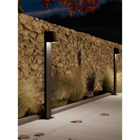 Pilar LED Exterior com Abajur Semicircular Preto STAGNONE EGLO 900692
