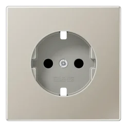 Placa Central para Bases de Tomada SCHUKO® Safety Plus Série LS Aço JUNG ES1520KIPL