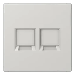 Placa central para conectores RJ 2x UMA-CAT6A cinzento claro JUNG LS1969-2WELG