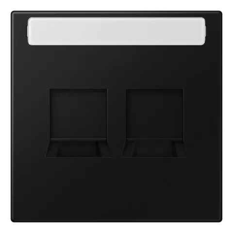 Placa central para conectores RJ 2x UMA-CAT6A preto JUNG LS1969-2NAWESW