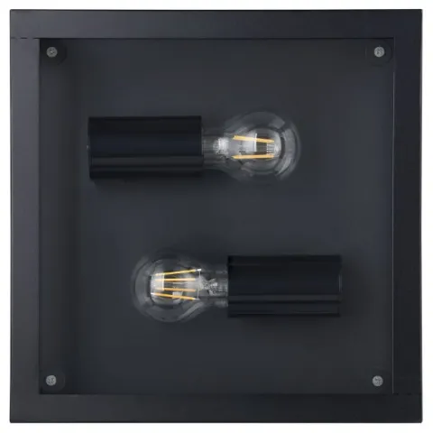 Plafon com Moldura de Metal Preto e Vidro Transparente AMEZOLA EGLO 99122