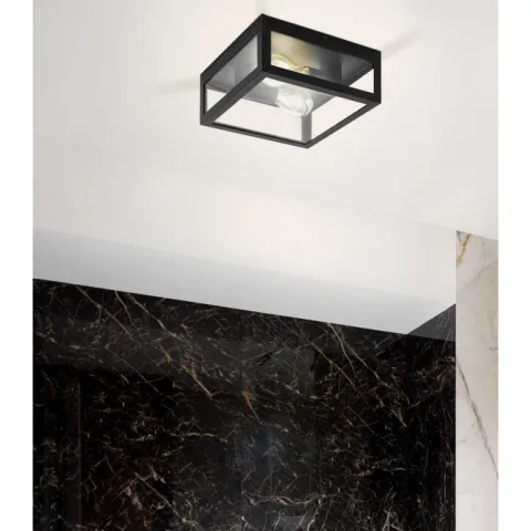 Plafon com Moldura de Metal Preto e Vidro Transparente AMEZOLA EGLO 99122