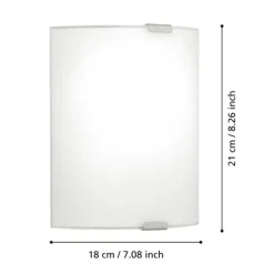Plafon com Vidro Branco Acetinado e Suportes em Metal Prateado GRAFIK EGLO 84028