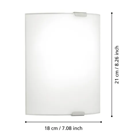 Plafon com Vidro Branco Acetinado e Suportes em Metal Prateado GRAFIK EGLO 84028