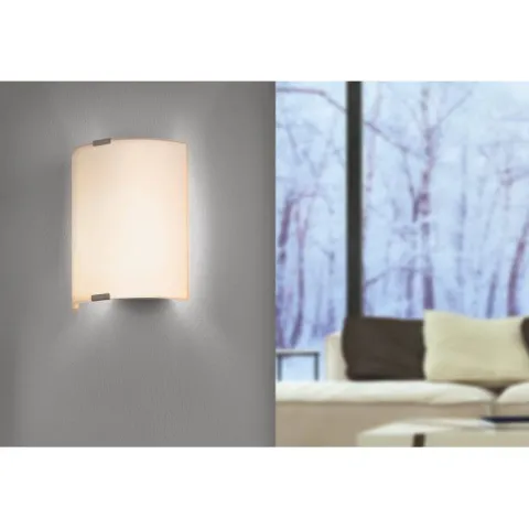 Plafon com Vidro Branco Acetinado e Suportes em Metal Prateado GRAFIK EGLO 84028