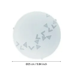 Plafon de Teto com Vidro Branco Acetinado e Metal MARS EGLO 80263