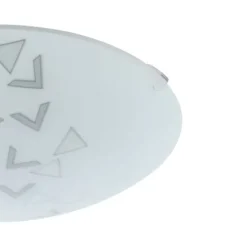 Plafon de Teto com Vidro Branco Acetinado e Metal MARS EGLO 80263
