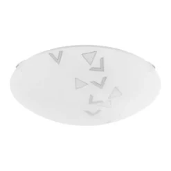 Plafon de Teto com Vidro Branco Acetinado e Metal MARS EGLO 80263