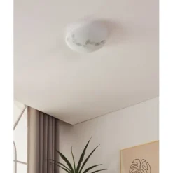 Plafon de Teto com Vidro Branco Acetinado e Motivo de Folhas MARS EGLO 80264