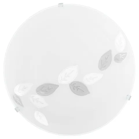 Plafon de Teto com Vidro Branco Acetinado e Motivo de Folhas MARS EGLO 80264