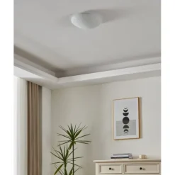 Plafon de Teto com Vidro Branco Acetinado e Detalhes Florais SCALEA 1 EGLO 90043