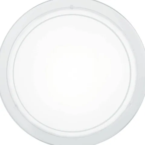 Plafon de Teto em Metal Branco com Tampa de Vidro PLANET 1 EGLO 83153