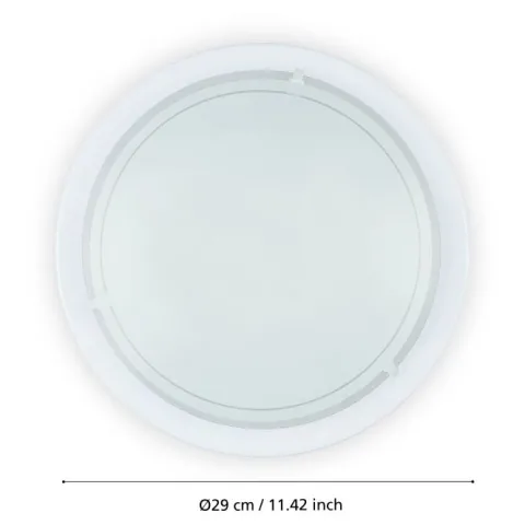 Plafon de Teto em Metal Branco com Tampa de Vidro PLANET 1 EGLO 83153