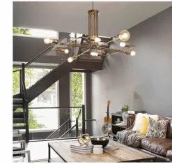 Plafon IDEAL LUX triumph sp8 latão 160269