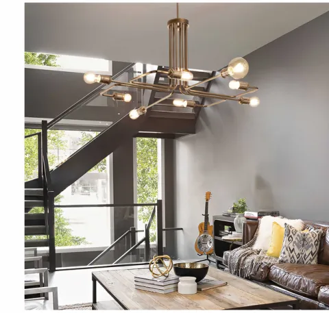 Plafon IDEAL LUX triumph sp8 latão 160269