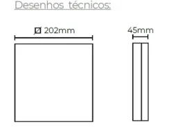 PLAFONIER QUAD. LED EXTERIOR CORA 12W-15W-18W 3CCT IP65 BRANCO