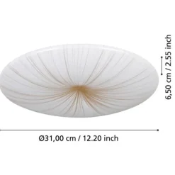 Plafon LED com Detalhes em Ouro Branco e Luz Branca Quente NIEVES 1 EGLO 900499