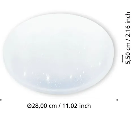 Plafon LED com Difusor Redondo Branco e Suporte Metálico FRANIA-S EGLO 900619