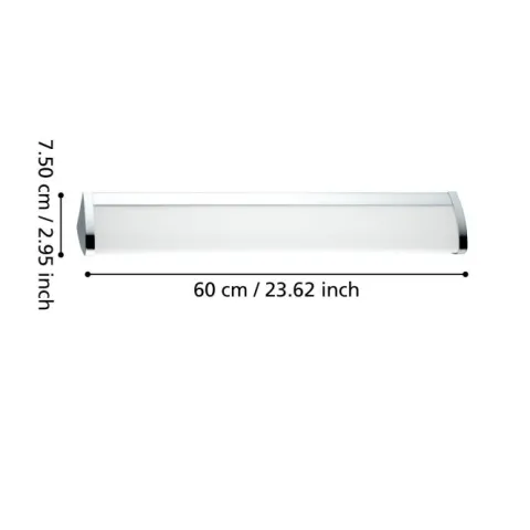Plafon LED de Parede Metal Cromado com Luz Branca Neutra GITA 2 EGLO 94713