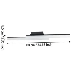 Plafon LED de Teto Preto com Luz Branca Quente PALMITAL EGLO 900844