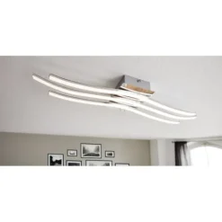 Plafon LED em Metal Cromado com Três Perfis LED RONCADE EGLO 31995