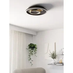 Plafon LED Preto e Dourado TIRIOLO EGLO 901244