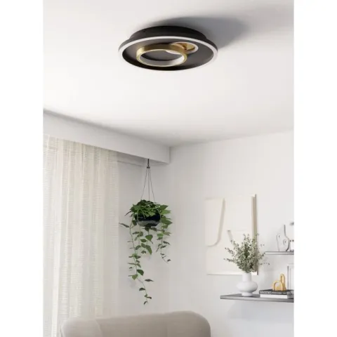 Plafon LED Preto e Dourado TIRIOLO EGLO 901244