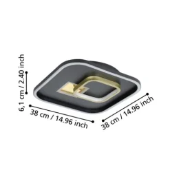 Plafon LED Preto e Dourado TIRIOLO EGLO 901245