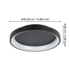 Plafon LED Preto Minimalista LORETELLO EGLO 901251