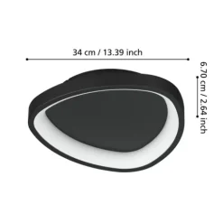 Plafon LED Preto Moderno LORETELLO EGLO 901584
