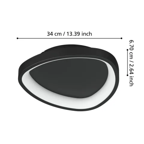 Plafon LED Preto Moderno LORETELLO EGLO 901584