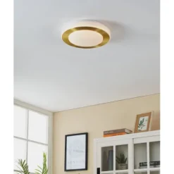 Plafon LED Redondo com Anel em Latão Escovado CARPI EGLO 900369