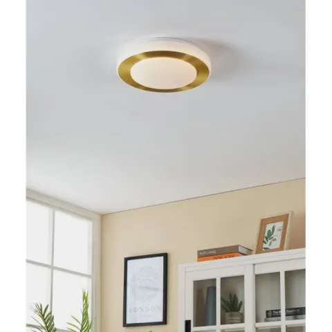 Plafon LED Redondo com Anel em Latão Escovado CARPI EGLO 900369